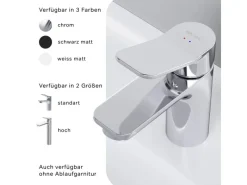 New AM.PM Waschtischarmatur mit Klick-Ablauf, Waschbecken Armatur, Mischbatterie FXA82100 X-Joy Wasserhahn Bad Chrom