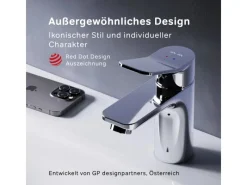 New AM.PM Waschtischarmatur mit Klick-Ablauf, Waschbecken Armatur, Mischbatterie FXA82100 X-Joy Wasserhahn Bad Chrom