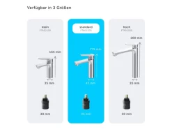Einhebelmischer|Ersatzteile Küchenarmatur<AM.PM Waschtischarmatur mit Klick-Ablaufgarnitur, Waschbecken Armatur, Mischbatterie FTA82200 Hit M-Größe