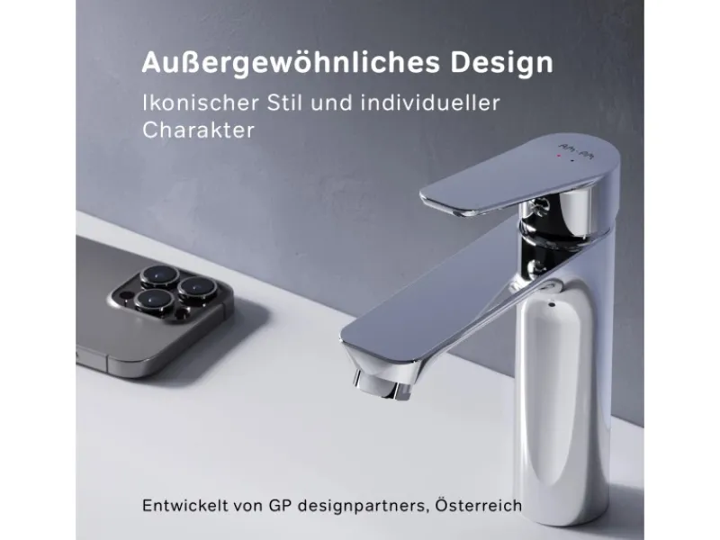 Einhebelmischer|Ersatzteile Küchenarmatur<AM.PM Waschtischarmatur mit Klick-Ablaufgarnitur, Waschbecken Armatur, Mischbatterie FTA82200 Hit M-Größe