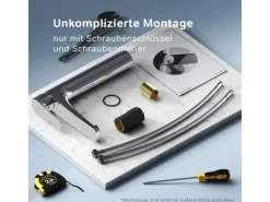 Einhebelmischer<AM.PM Waschtischarmatur mit hohem Auslauf Gem Wasserhahn Bad aus Messing, Mischbatterie FGA92000