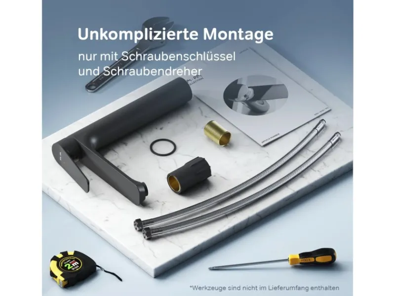 AM.PM Waschtischarmatur mit hohem Auslauf Hit Wasserhahn Bad aus Messing, Mischbatterie FTA92022< Einhebelmischer