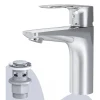 Einhebelmischer<AM.PM Waschtischarmatur mit Klick-Ablaufgarnitur Gem Wasserhahn Bad, Mischbatterie FGA82100 Chrom