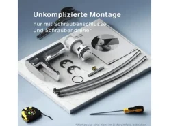 Einhebelmischer<AM.PM Waschtischarmatur mit Klick-Ablaufgarnitur Gem Wasserhahn Bad, Mischbatterie FGA82100 Chrom