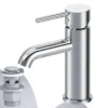 Einhebelmischer<AM.PM Waschtischarmatur mit Klick-Ablaufgarnitur Spike Wasserhahn Bad, Mischbatterie FPA82100 Chrom