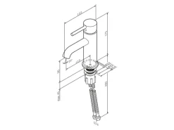 Einhebelmischer<AM.PM Waschtischarmatur mit Klick-Ablaufgarnitur Spike Wasserhahn Bad, Mischbatterie FPA82100 Chrom