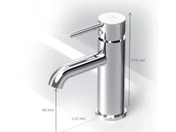 Einhebelmischer<AM.PM Waschtischarmatur mit Klick-Ablaufgarnitur Spike Wasserhahn Bad, Mischbatterie FPA82100 Chrom