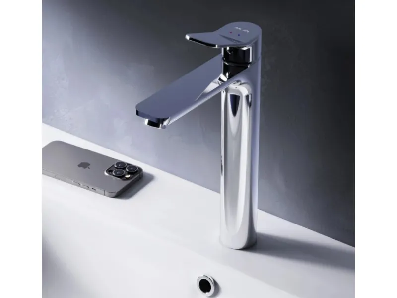 Best AM.PM Waschtischarmatur mit hohem Auslauf, Waschbecken Armatur, Mischbatterie FXA92000 X-Joy Wasserhahn Bad Chrom