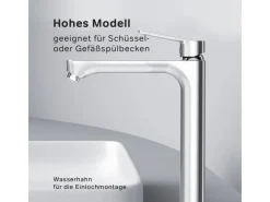 AM.PM Waschtischarmatur mit hohem Auslauf Hit Wasserhahn Bad aus Messing, Mischbatterie FTA92000< Einhebelmischer