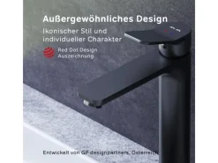 Outlet AM.PM Waschtischarmatur mit hohem Auslauf, Waschbecken Armatur, Mischbatterie FXA92022 X-Joy Wasserhahn Bad Schwarz