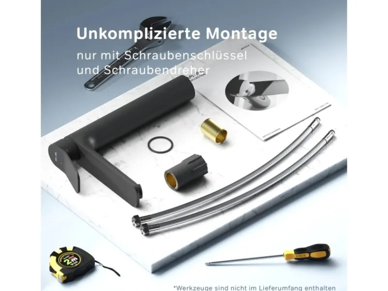 Outlet AM.PM Waschtischarmatur mit hohem Auslauf, Waschbecken Armatur, Mischbatterie FXA92022 X-Joy Wasserhahn Bad Schwarz