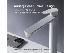 Discount AM.PM Waschtischarmatur mit hohem Auslauf Hit Wasserhahn Bad aus Messing, Mischbatterie FTA92033 Weiß