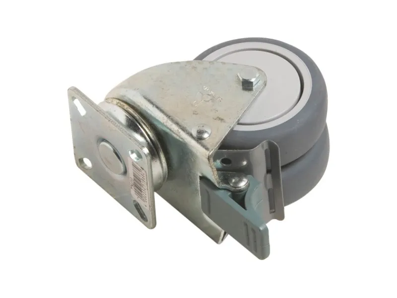 Sale Apparate-Doppel-Lenkrolle mit Platte, Feststeller und Kugellager Ø 75 mm 100 kg