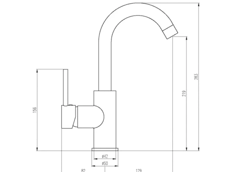 AquaSu Einhebelmischer Waschbeckenarmatur 137 Basic Chrom< Einhebelmischer