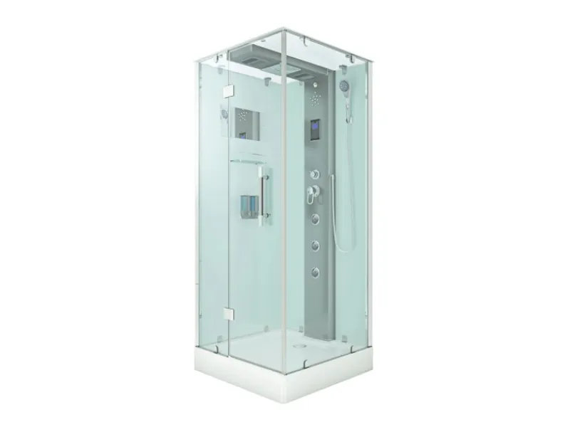 AcquaVapore Einhebelmischer<AquaVapore Dampfdusche Duschtempel Sauna Dusche Duschkabine D38-10L2-EC 90x90 cm