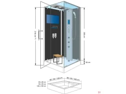 AcquaVapore Einhebelmischer<AquaVapore Dampfdusche Duschtempel Sauna Dusche Duschkabine D38-10L3-EC 90x90 cm