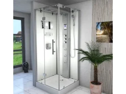 AcquaVapore Einhebelmischer<AquaVapore Dampfdusche Duschtempel Sauna Dusche Duschkabine D38-10L3-EC 90x90 cm