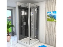 AcquaVapore AquaVapore Dampfdusche Duschtempel Sauna Dusche Duschkabine D38-13R2 90x90 cm< Einhebelmischer