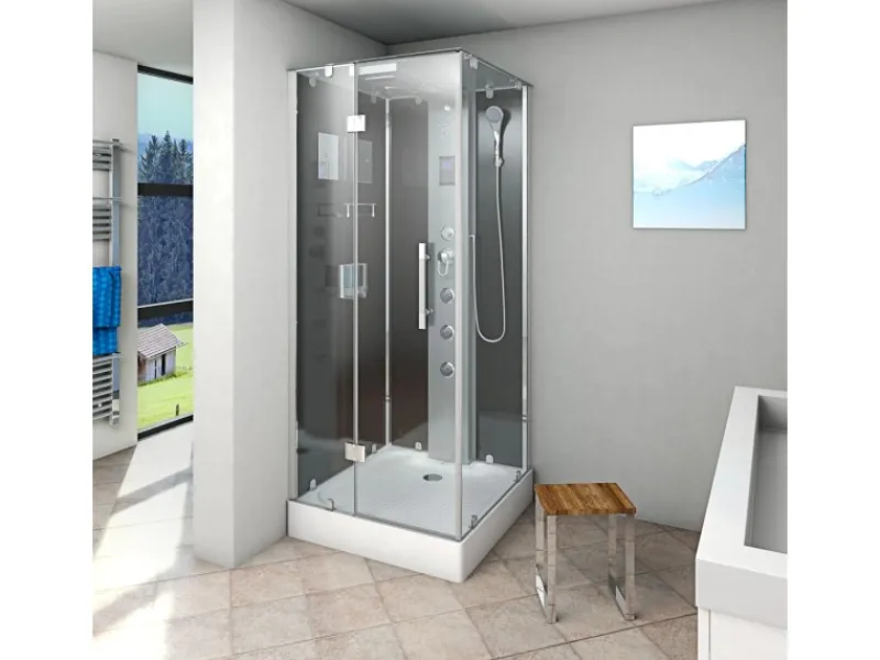 AcquaVapore Einhebelmischer<AquaVapore Dampfdusche Duschtempel Sauna Dusche Duschkabine D38-23L2-EC 100x100