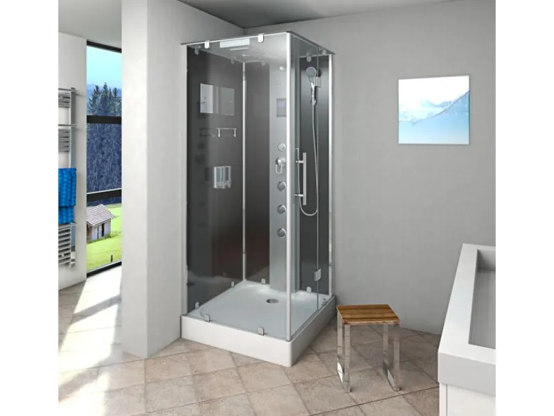 AcquaVapore AquaVapore Dampfdusche Duschtempel Sauna Dusche Duschkabine D38-23R2-EC 100x100< Einhebelmischer