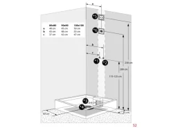 AcquaVapore Einhebelmischer<AquaVapore Dampfdusche Duschtempel Sauna Dusche Duschkabine D38-10R2-EC 90x90 cm