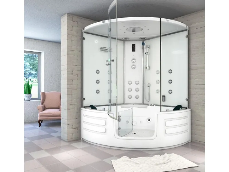 AcquaVapore AquaVapore Dampfdusche Whirlpool Dusche Duschkabine K70-WS-EH-EC 150x150cm< Einhebelmischer