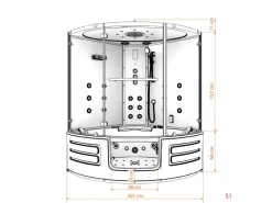 AcquaVapore Einhebelmischer<AquaVapore Dampfdusche Whirlpool Dusche Duschkabine K70-WS-EH-EC-SC 150x150cm
