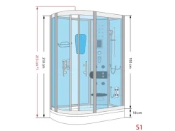 AcquaVapore AquaVapore Dusche Duschkabine D60-73M2L Duschtempel Sauna 120x80 cm< Einhebelmischer