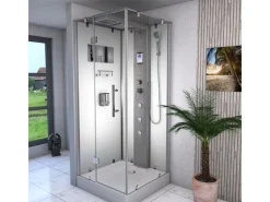 AcquaVapore Einhebelmischer<AquaVapore Duschkabine Komplettdusche D38-10L0-EC Fertigdusche Dusche 90x90 cm