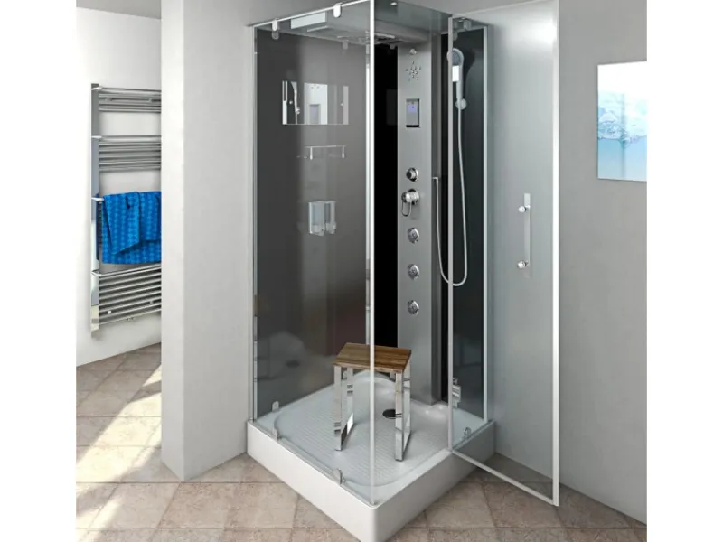 Discount AcquaVapore AquaVapore Duschkabine Komplettdusche D38-23R0-EC Fertigdusche Dusche 100x100 cm