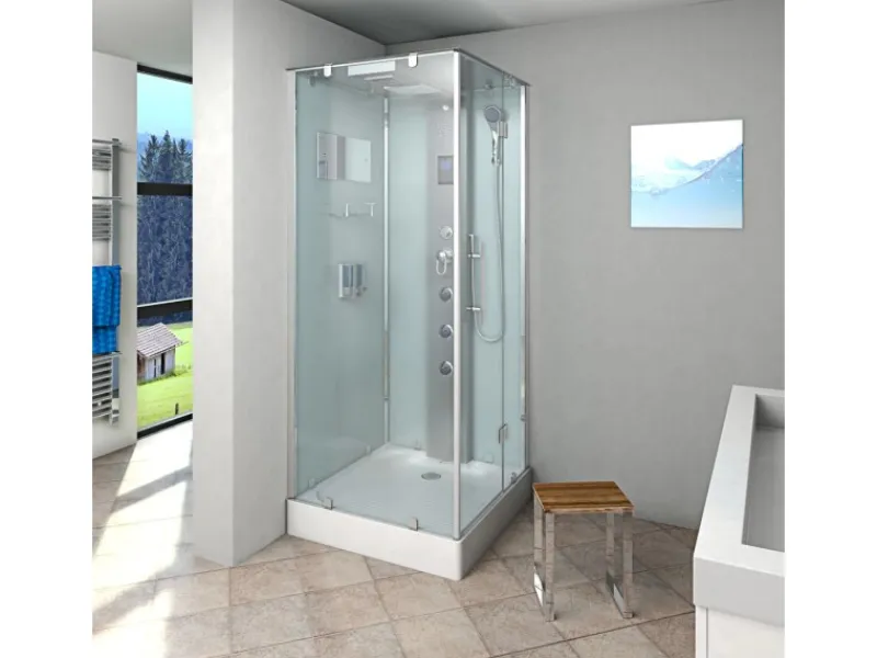 AcquaVapore Einhebelmischer<AquaVapore Duschkabine Komplettdusche D38-20R0-EC Fertigdusche Dusche 100x100 cm