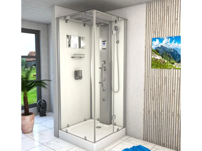 Clearance AcquaVapore AquaVapore Duschkabine Komplettdusche D38-10R0 Fertigdusche Dusche 90x90 cm
