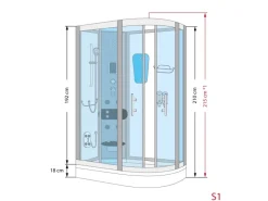 Clearance AcquaVapore AquaVapore Duschkabine Komplettdusche Fertigdusche Dusche D60-73T0R-EC 80x120 cm