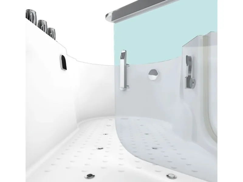 New AcquaVapore AquaVapore Seniorenwanne mit Tür Whirlpool S12-TH-AIR-L Badewanne 170x85cm