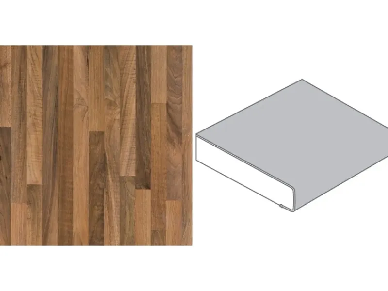 Hot Arbeitsplatte 60 cm x 2,9 cm Meterware Nussbaum Butcherblock Hell