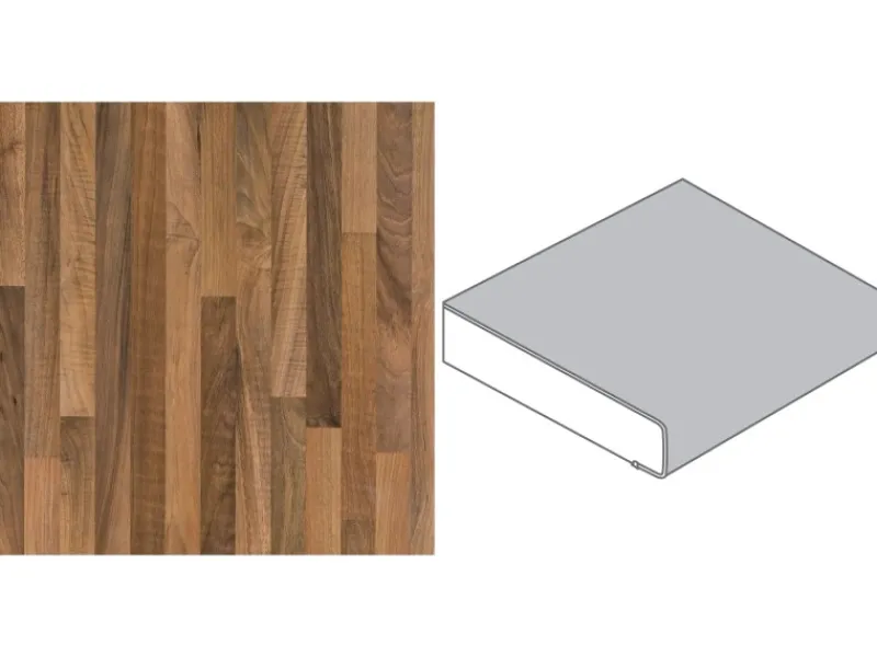 Sale Arbeitsplatte 90 cm x 2,9 cm Meterware Nussbaum Butcherblock Hell