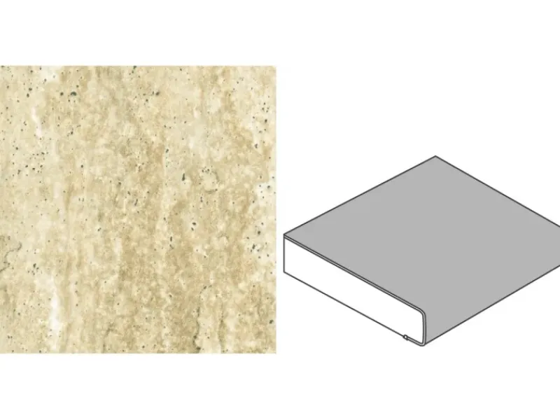 Hot Arbeitsplatte Travertin 60 cm x 3,9 cm Meterware Beige