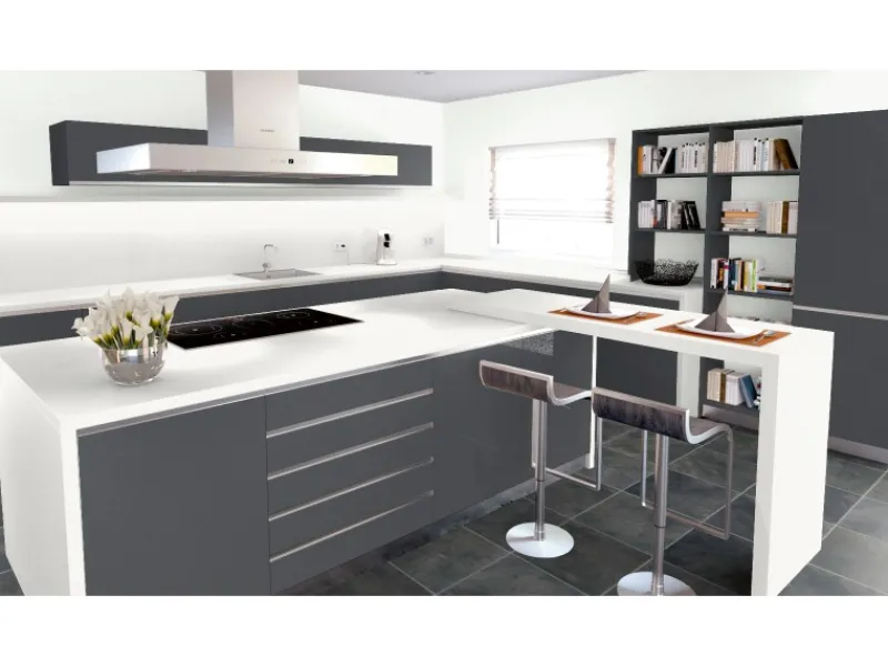 Arbeitsplatte Weiß 60 cm x 3,9 cm Meterware< Kücheninseln|Küchenrückwände
