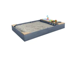 AXI Kochfelder<Sandkasten Kelly mit Spielküchenzeile Grau Braun 115 cm x 21,8 cm x 180 cm