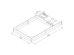 AXI Kochfelder<Sandkasten Kelly mit Spielküchenzeile Grau Braun 115 cm x 21,8 cm x 180 cm