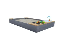 AXI Kochfelder<Sandkasten Kelly mit Spielküchenzeile Grau Braun 115 cm x 21,8 cm x 180 cm