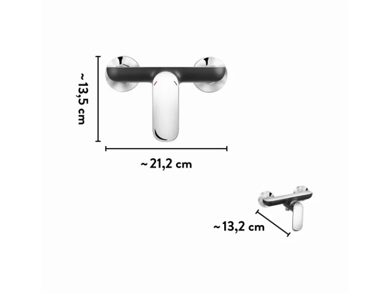 baliv Duscharmatur DU-5071 Chrom-Schwarz< Einhebelmischer