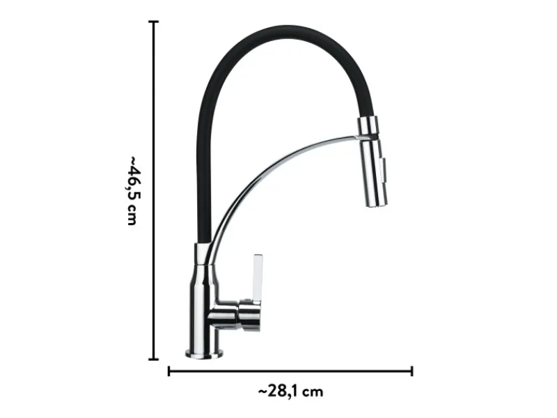 Outlet baliv Küchenarmatur KI-1861 Chrom-Schwarz