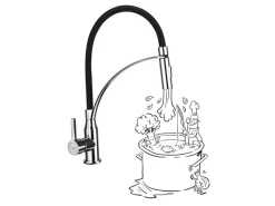 Outlet baliv Küchenarmatur KI-1861 Chrom-Schwarz