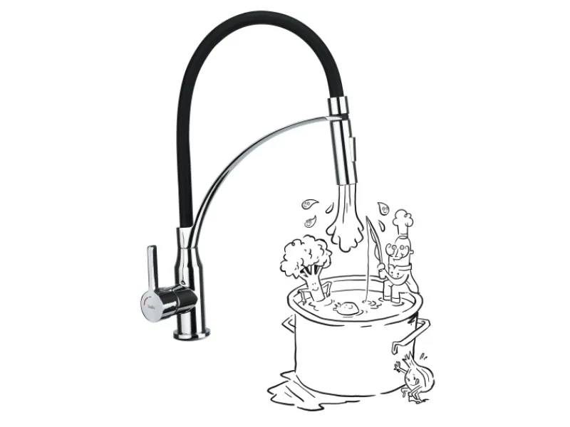 Outlet baliv Küchenarmatur KI-1861 Chrom-Schwarz