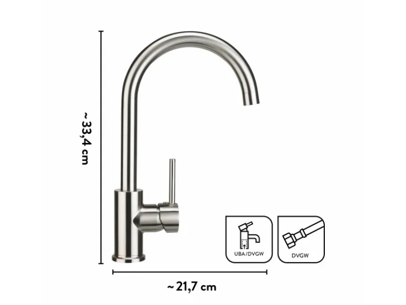 Best baliv Küchenarmatur KI-1832 Edelstahl Edelstahl-Optik