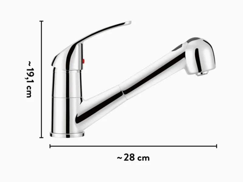 New baliv Niederdruck-Küchenarmatur KI-1185 N Chrom