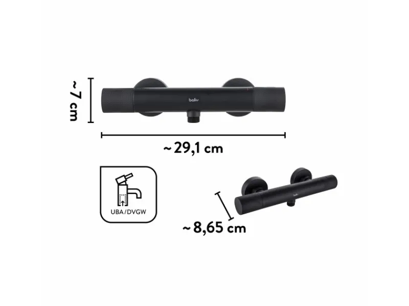 Online baliv Thermostat-Duscharmatur DU-2060 Schwarz