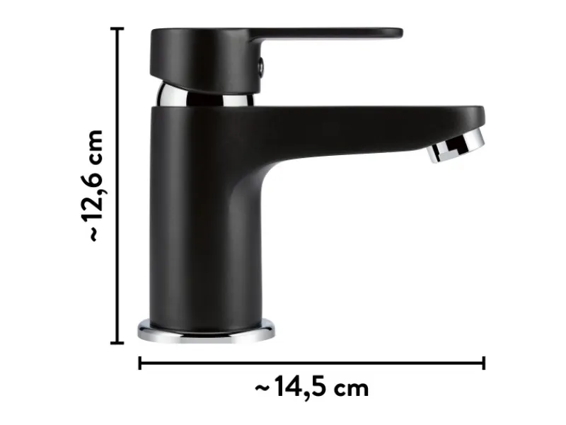 baliv Einhebelmischer<Waschtischarmatur WT-5891 Einhebel Schwarz-Matt