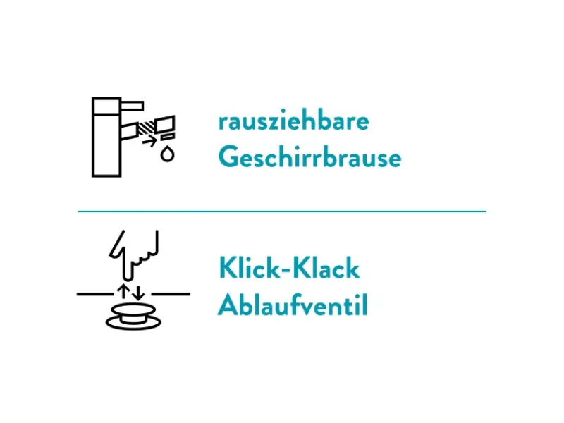 baliv Waschtischarmatur WT-680 mit Handbrause Einhebel Verchromt< Einhebelmischer